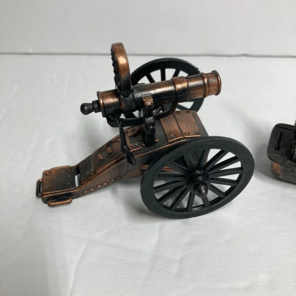 Vintage Metal Pencil Sharpeners Lot‎ of 3 Cannon, Railroad Sign, Steamboat